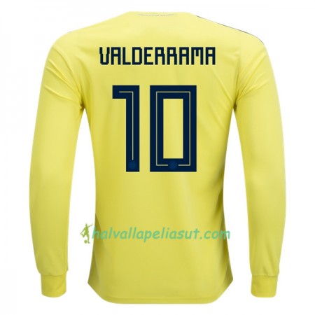 Jalkapallo Pelipaidat Kolumbia Valderrama 10 World Cup 2018 Kotipaita Pitkähihainen